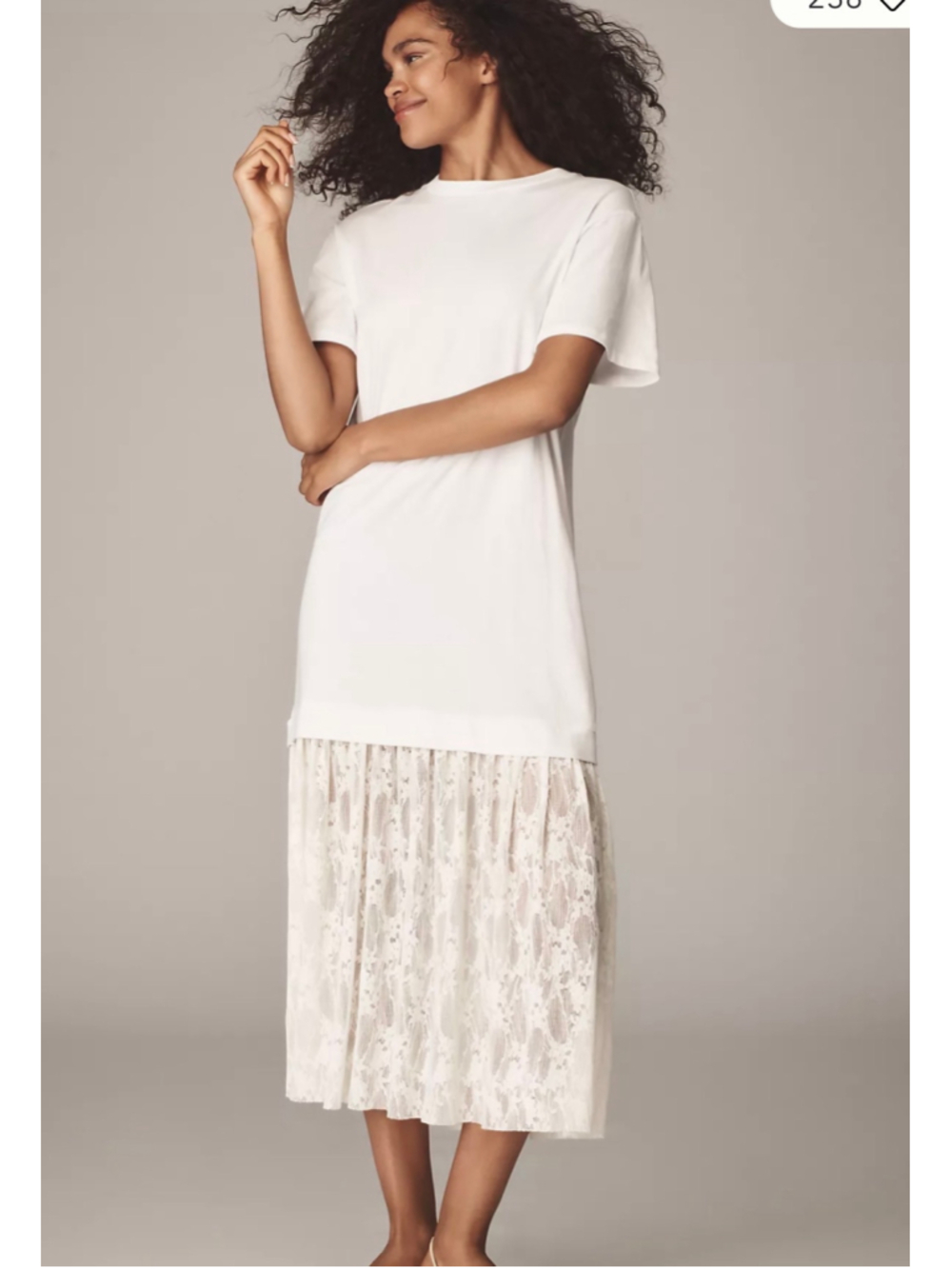 New By Anthropologie Twofer Lace T-Shirt Dress Size XS